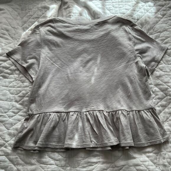 Francesca’s Owenn Washed Peplum Tee Grey Size XXS - Picture 10 of 10